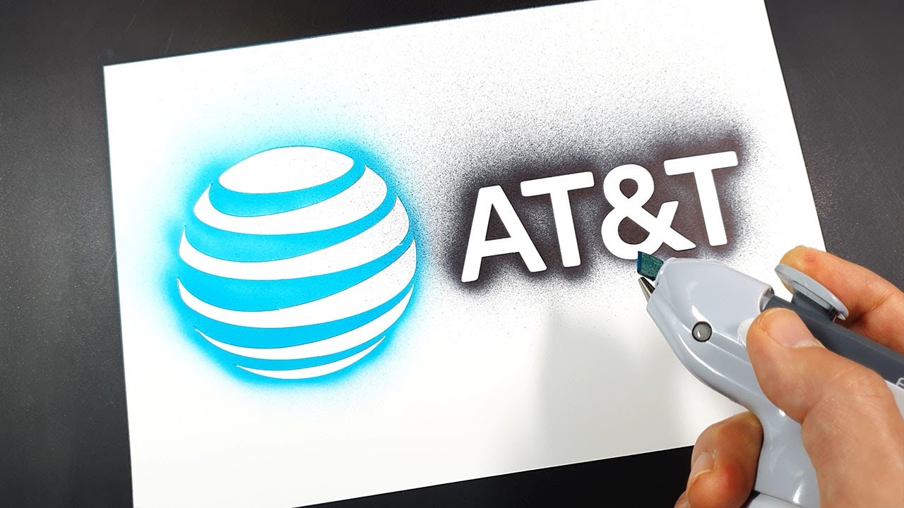 How to draw AT&T logo with a stencil | Logo art | Stencil art - YouTube