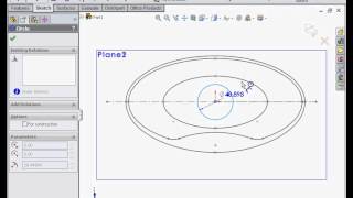 SolidWorks tutorial - basic Surface Design - learn to create a funnel -