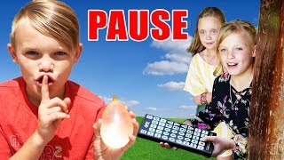 Pause Challenge! Ninja Kidz TV VS Kids Fun TV! Team Up Overseas in Hawaii!