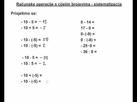 Video: Kako izvodite operacije s cijelim brojevima?