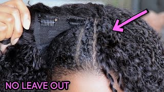 🚫 NO Leave Out V-Part Wig!!! No Natural Hair Out | Curly Natural Curly Crochet Wash n Go | Thin Part