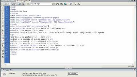 HTML Tutorial Changing Font Color for the Entire Page Training Lesson 4.8