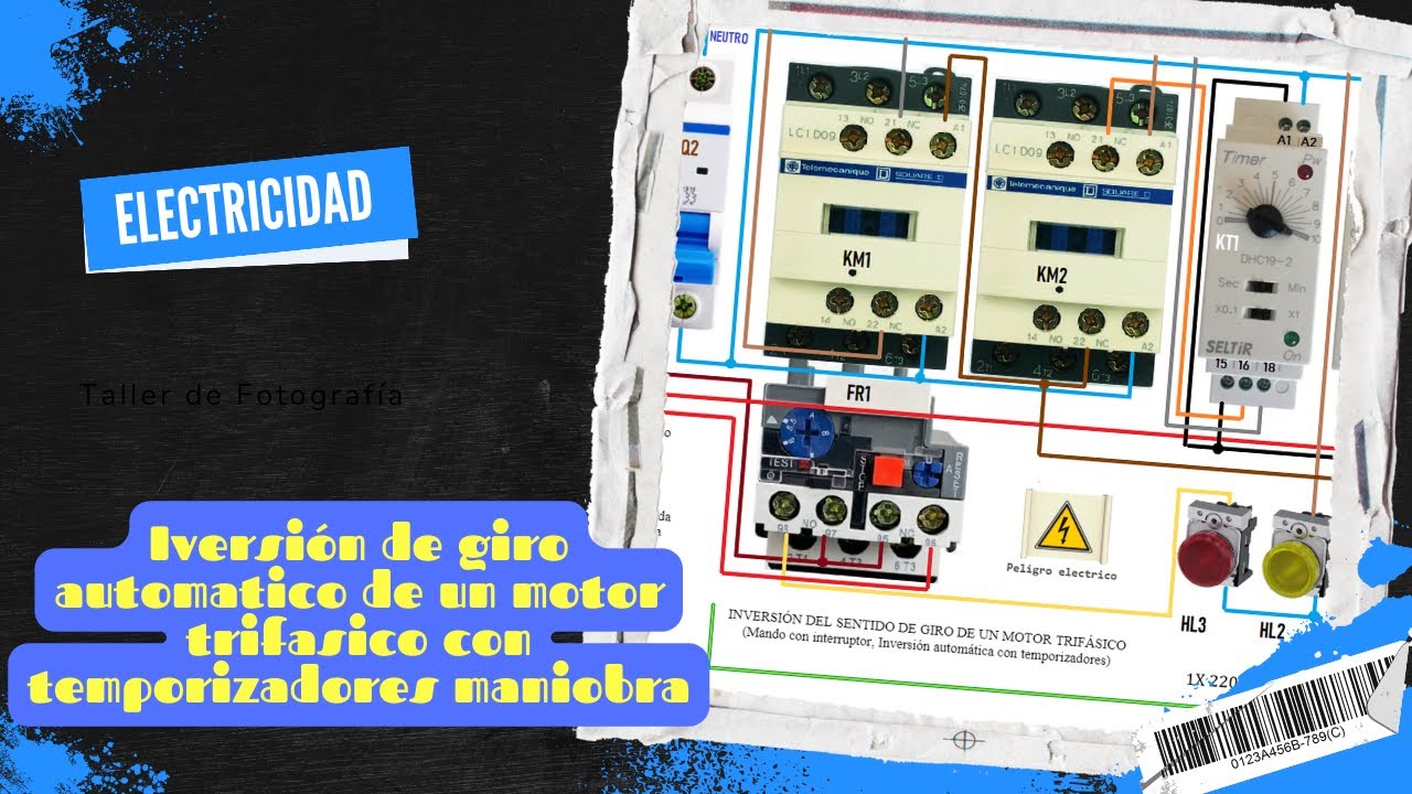 Inversión de giro automatico de un motor trifasico temporizadores maniobra YouTube