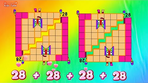 ADDITION OF FOUR STEP SQUAD NUMBERBLOCKS | NUMBER BLOCKS ADDITION 