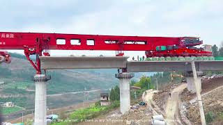 900 Ton Bridge Launching Gantry in Action | Segmental Bridge Construction Heavy Lifting Engineering