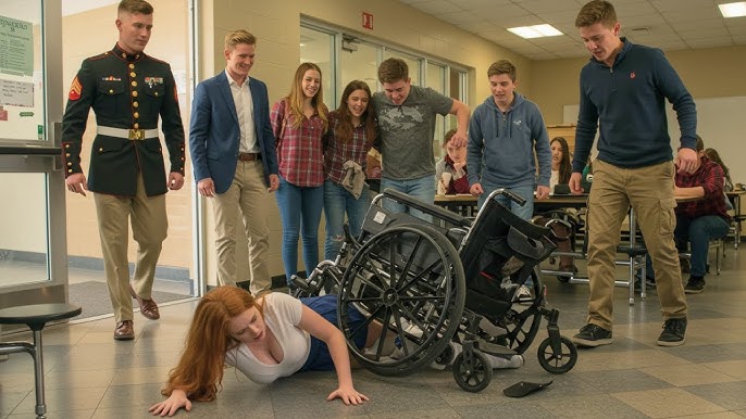 Bullies Smashed the Disabled Girl's Chair During Lunch — Then Her Marine Brother Fiercely Showed - YouTube