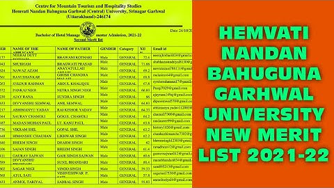 New Merit List Hnb Garhwal University 2021-22