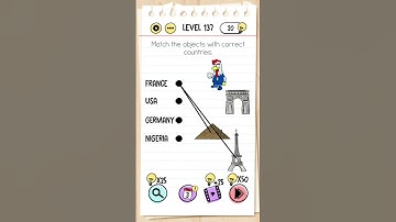 brain test level 137 Match the objects with Correct countries