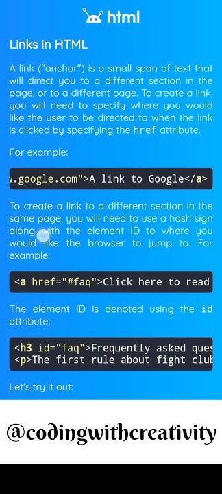 Links In HTML || #html #html5 #htmltutorial #javascript #javascriptdev ...
