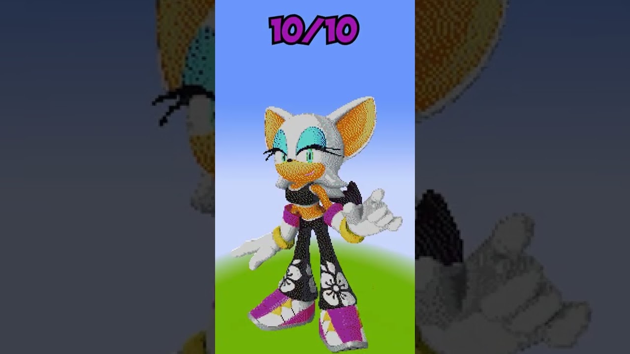 Rouge the Bat Pixel Art in Minecraft 