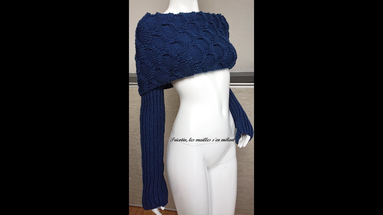 Réaliser un cache-épaules ou écharpe à manches au tricotin géant