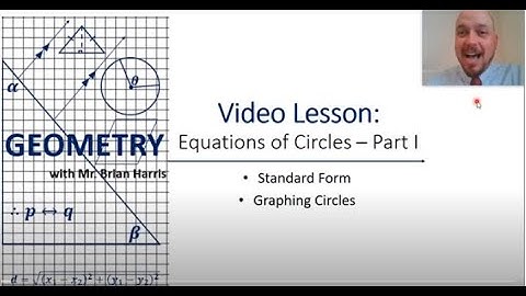 Video Lesson -- Equations of Circles Part 1