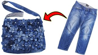 DIY BAG FROM OLD JEANS / How to Sew a Bag? / Eski Kottan Çanta Yapımı / Recycling Of Old Jeans