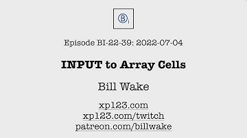BI-22-39: INPUT to Array Cells - BASIC Interpreter