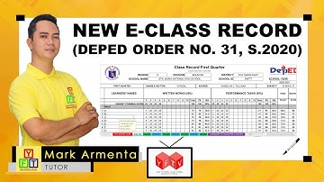 New E-Class Record DepEd Order No.31, s.2020