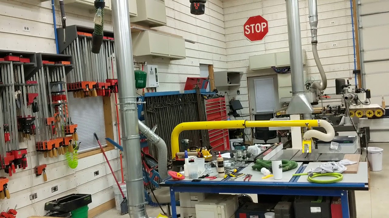 Above bench retractable ceiling shop vac hose YouTube