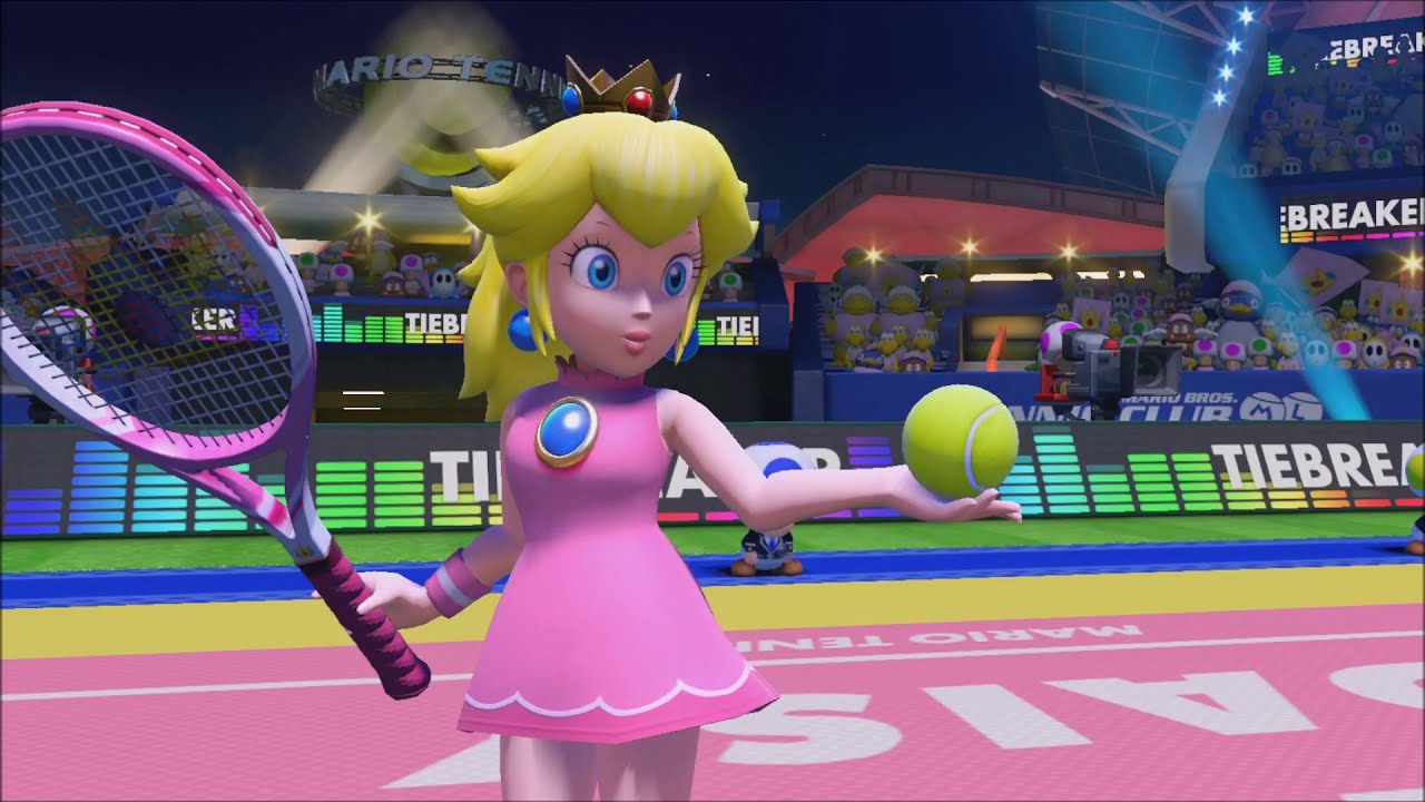 Mario Tennis Aces : Peach and Daisy vs Rosalina and Toadette (Free Play)