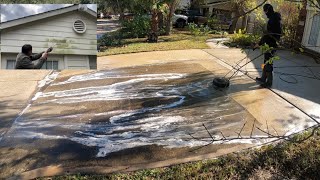 Pressure Washing Extremely Filthy Driveway and House (our dirtiest job yet)