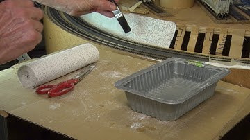 Using plaster cloth for scenery foundations.