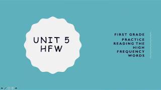 Unit 5 High Frequency Words