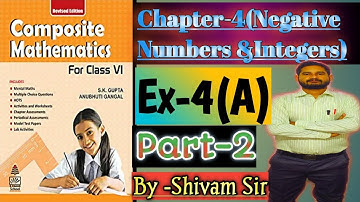 Ex-4(A) Part-2 Class-6(Maths) Chapter-4(Negative Numbers & Integers) By-Shivam Sir #tiwariclasses