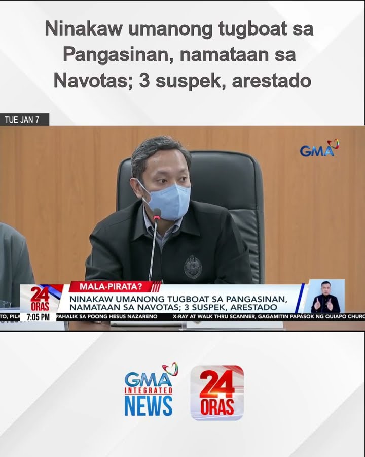 Ninakaw umanong tugboat sa Pangasinan, namataan sa Navotas; 3 suspek, arestado | 24 Oras