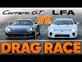 The worlds bestsounding drag race lexus lfa vs porsche carrera gt vs audi rs3  w jason cammisa