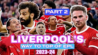LIVERPOOL'S way to the Top of EPL TABLE 2023-24 PART 2