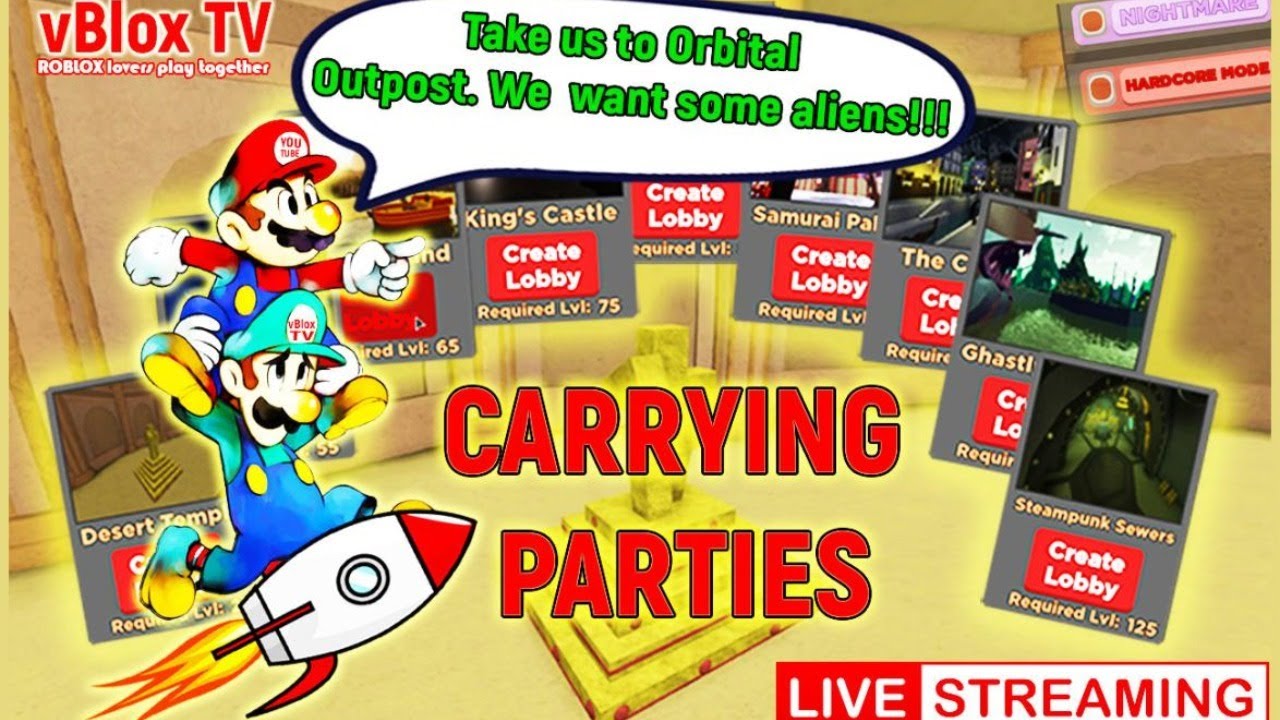 Live Carrying Party Giveaways Desert Steampunk How To Level Up Fast In Roblox Dungeon Quest Youtube - your best nightmare roblox id blox music