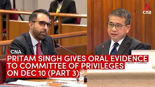 Workers' Party's Pritam Singh testifies at Committee of Privileges hearing on Raeesah Khan (Part 3)