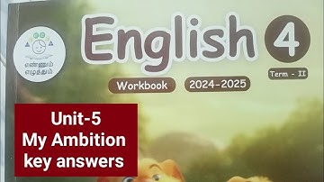 4th std term-2 English Unit-5 My Ambition Key answers..2024-25