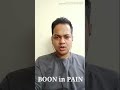 Boon in pain