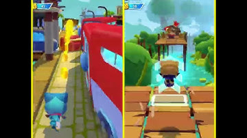 Talking Tom Hero Dash Hero Midnight Ginger VS Hero SkyBlue Angela Turbo In Reverse Running Backwards