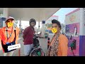 Cute Petrol Pump Girls Shocking Reactions On My bike &amp; Mom Reactions On my bunny helmet 😍
