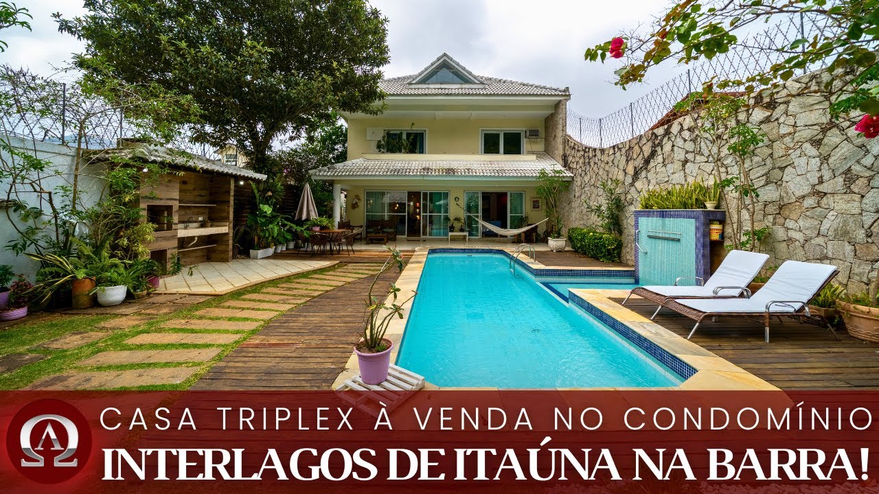 CASA TRIPLEX à venda no condomínio INTERLAGOS DE ITAÚNA na BARRA DA TIJUCA no Rio de Janeiro /RJ!