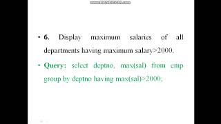 DBMS TASK4 QUERY'S ON AGGREGATE FUNCTIONS, GROUP BY AND HAVING