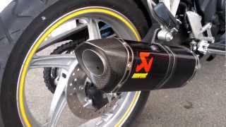 CBR250R Stock to Akrapovic Exhaust(Stock exhaust to carbon fiber Akrapovic exhaust with and without baffle. 2012 CBR250r. Credits @ end of video., 2013-03-15T06:00:12.000Z)