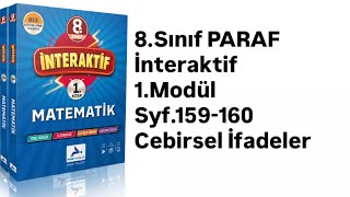 8.Sinif Paraf İnterakti̇f 1.Modül S.159-160 Cebi̇rsel İfadeler