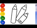 How to Draw Rainbow Pencils Drawing for Kids