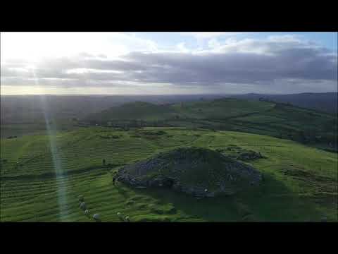 Sunlit Flight Over the Ancient Loughcrew Cairn Tombs | Oldcastle, County Meath, Ireland.