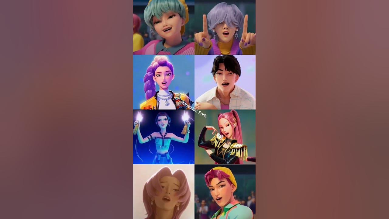 KPop Demon Hunters characters singing "Golden"