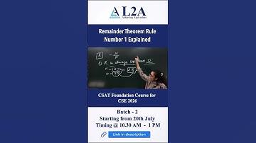 Confused About Remainder Theorem Rules? Clear Your Doubts in 60 Sec! | CSAT 2026 | #remainder