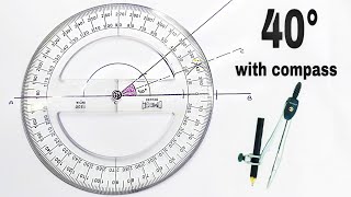 How to draw 40 degree angle with compass by RGBT Mathematics