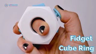 Fidget Cube Ring - White & Teal
