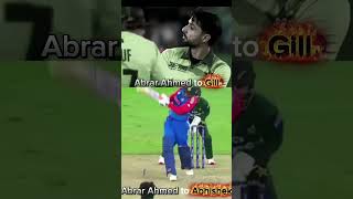 Abrar Ahmed to Gill and Abrar Ahmed to Abhishek #cricket #asiacup2025 #indiavspakistan