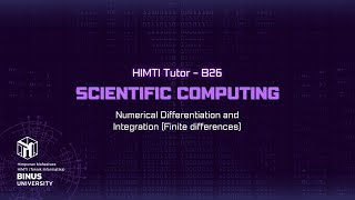 [HIMTI TUTOR] Scientific Computing - Numerical Differentiation and Integration