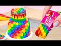 Sweet KitKat Chocolate Cake Dessert🌈Satisfying Miniature Rainbow Cake Recipe💕