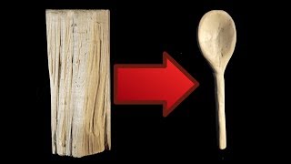 ASMR Carving a wooden spoon