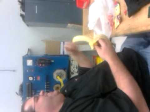 Fat man deep throat banana hilarious