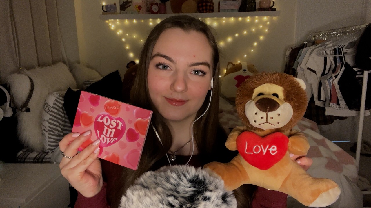 ASMR | Valentine's Day Trigger Assortment For Sleep! (plushie scratching, makeup applying & more)